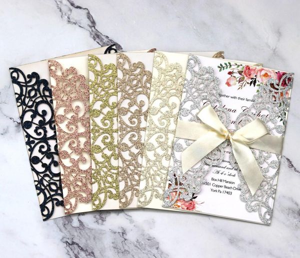 greeting cards 10pc metallic powder laser cut acrylic wedding invitations card with ribbon customized personalized decoration
greeting cards 10pc metallic powder laser cut acrylic wedding invitations card with ribbon customized personalized decoration