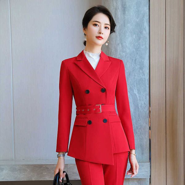 ladies professional suit double-breasted blazer fashionable women's trousers two-piece office 210527, White
ladies professional suit double-breasted blazer fashionable women's trousers two-piece office 210527, White