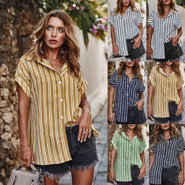 fashion t-shirts 2021 women's striped spring summer short sleeve blouse loose top, White
fashion t-shirts 2021 women's striped spring summer short sleeve blouse loose top, White