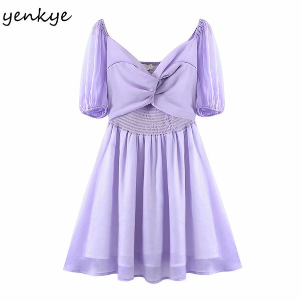 fashion women purple elegant party dresses front knot v neck short sleeve a-line chiffon summer dress mini vestido 210430, Black;gray
fashion women purple elegant party dresses front knot v neck short sleeve a-line chiffon summer dress mini vestido 210430, Black;gray