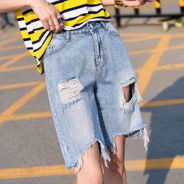 vintage streetwear short hole ripped jeans for women capris boyfriend denim midi straight pants casual ladies c5438 women's, Blue
vintage streetwear short hole ripped jeans for women capris boyfriend denim midi straight pants casual ladies c5438 women's, Blue