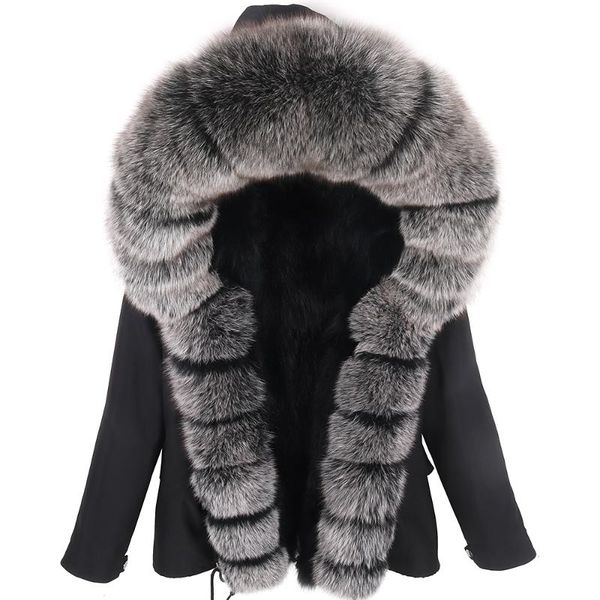 women's fur & faux female short parka waterproof real collar big natural raccoon outwear warm lining with placket women, Black
women's fur & faux female short parka waterproof real collar big natural raccoon outwear warm lining with placket women, Black