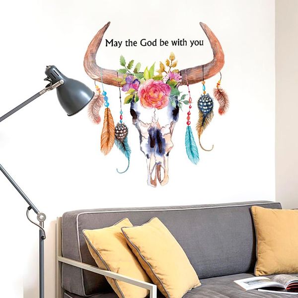 wall stickers sheep head feathers may the god be with you sticker pvc self-adhesive removible
wall stickers sheep head feathers may the god be with you sticker pvc self-adhesive removible