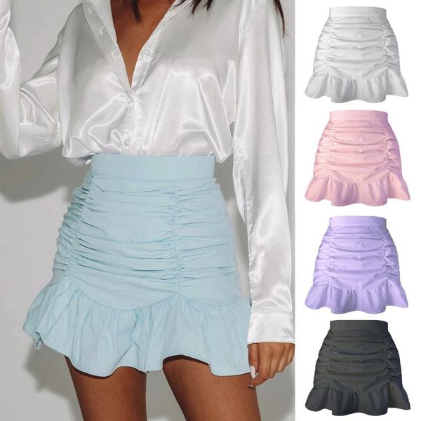skirts womail women fashion casual solid high waist ruffled zipper pleated mini pencil fish tail short all-match mujer faldas, Black
skirts womail women fashion casual solid high waist ruffled zipper pleated mini pencil fish tail short all-match mujer faldas, Black