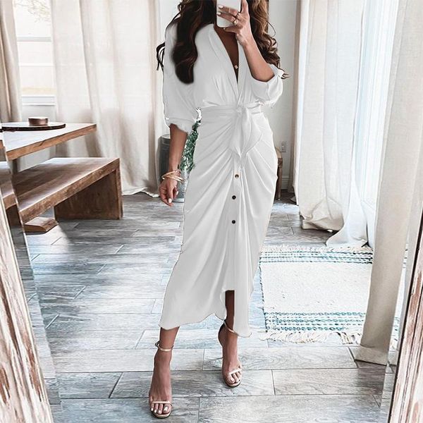 casual dresses women elegant v-neck button shirt dress lace-up draped office lady solid long autumn spring sleeve party, Black;gray
casual dresses women elegant v-neck button shirt dress lace-up draped office lady solid long autumn spring sleeve party, Black;gray