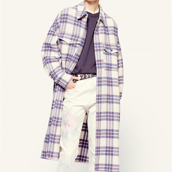 women's wool & blends women woolen plaid mid-length coat autumn winter single breasted long sleeve ladies turn-down collar loose jacket, Black 
women's wool & blends women woolen plaid mid-length coat autumn winter single breasted long sleeve ladies turn-down collar loose jacket, Black