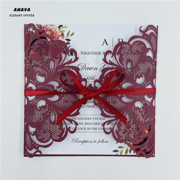 greeting cards 50Ã burgundy laser cut wedding invitations card lace elegant with belly band envelopes party decoration
greeting cards 50Ã burgundy laser cut wedding invitations card lace elegant with belly band envelopes party decoration