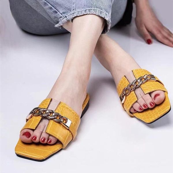slippers 2021 women square toe chain woman slide metal transparent flat shoes female peep pu leather ladies summer plus size, Black
slippers 2021 women square toe chain woman slide metal transparent flat shoes female peep pu leather ladies summer plus size, Black