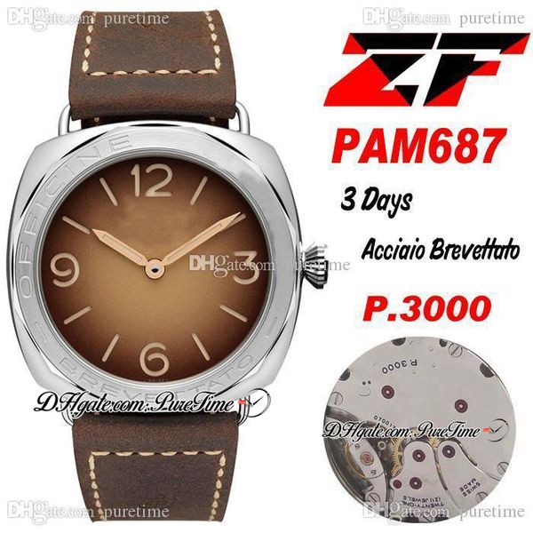 zf zf687 00687 acciaio brevettato p.3000 hand winding mens watch mechanical 47mm steel case black dial thick brown strap super edition p3000, Slivery;brown
zf zf687 00687 acciaio brevettato p.3000 hand winding mens watch mechanical 47mm steel case black dial thick brown strap super edition p3000, Slivery;brown