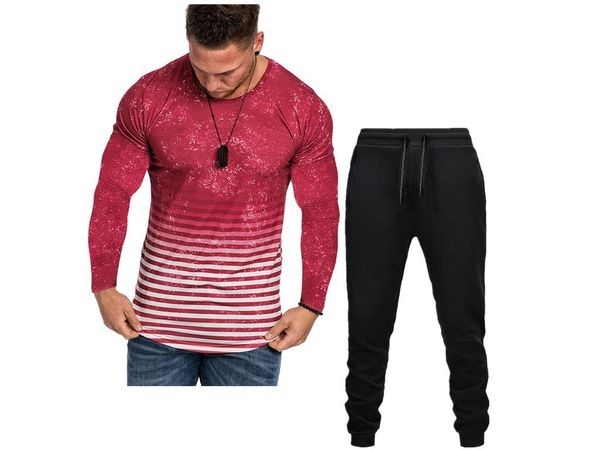 men's tracksuits 2021 spring t-shirt digital printing 3d gradient leisure long sleeve suit, Gray
men's tracksuits 2021 spring t-shirt digital printing 3d gradient leisure long sleeve suit, Gray