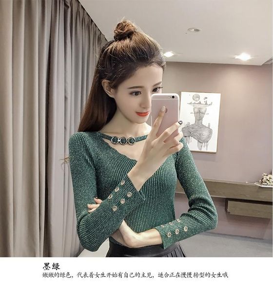 women's sweaters lux angner sweater 2021 bottoming shirt autumn clothes korean version long-sleeved knitted slim short, White;black
women's sweaters lux angner sweater 2021 bottoming shirt autumn clothes korean version long-sleeved knitted slim short, White;black