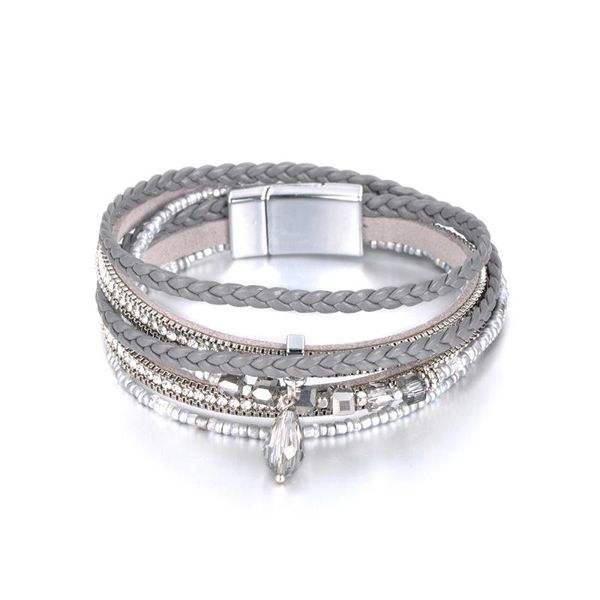 charm bracelets lokaer wholesale fashion leather bracelet multilayer rhinestone magnet buckle for women gift wrbr007, Golden;silver
charm bracelets lokaer wholesale fashion leather bracelet multilayer rhinestone magnet buckle for women gift wrbr007, Golden;silver