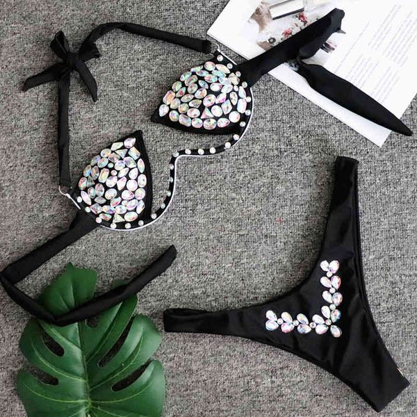 new 2021 underwired push up women crystal diamond swimsuit female swimwear two pieces bikini set halter bathing suit swimin
new 2021 underwired push up women crystal diamond swimsuit female swimwear two pieces bikini set halter bathing suit swimin