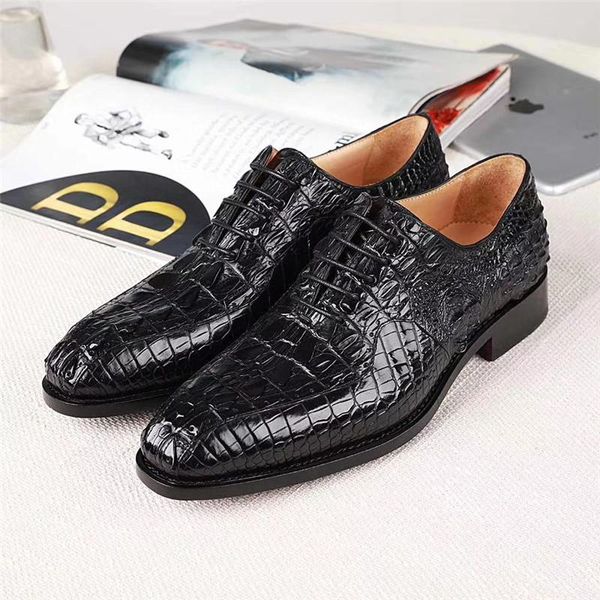 authentic crocodile scales skin pointed toe designer men's fancy dress shoes genuine alligator leather male formal lace-up, Black
authentic crocodile scales skin pointed toe designer men's fancy dress shoes genuine alligator leather male formal lace-up, Black