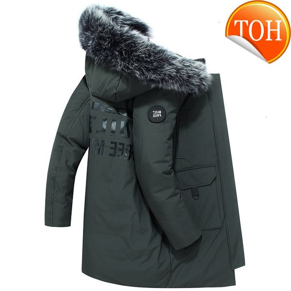 winter white duck down parka mens thicken warm jacket classic casual hooded coat male fur collar men's mid-length windbreaker, Black
winter white duck down parka mens thicken warm jacket classic casual hooded coat male fur collar men's mid-length windbreaker, Black