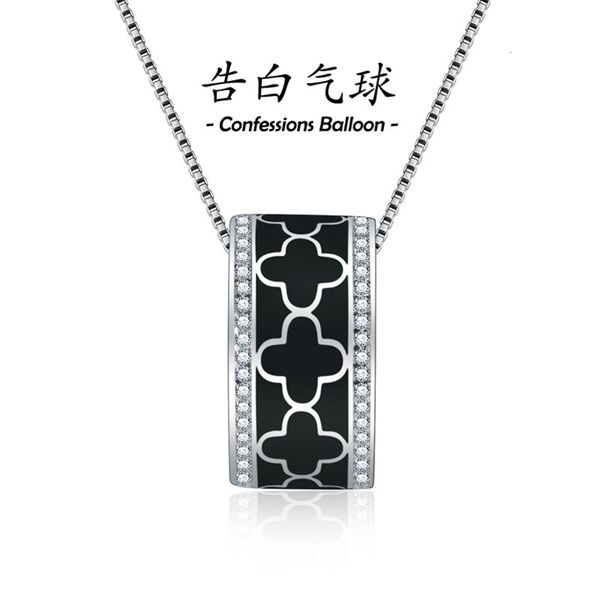 s925 silver clover pendant necklace women's enamel craft niche design fashion simple couple, Black
s925 silver clover pendant necklace women's enamel craft niche design fashion simple couple, Black