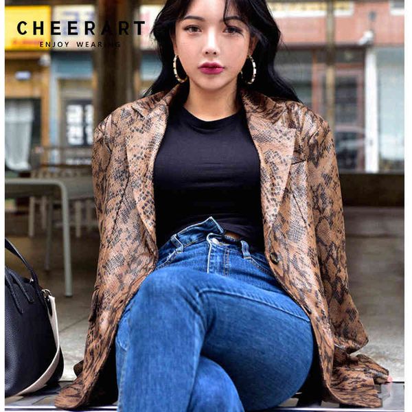 snake print leather blazers women jacket and coats green brown ladies korean skin blazer femme 210427, White;black
snake print leather blazers women jacket and coats green brown ladies korean skin blazer femme 210427, White;black