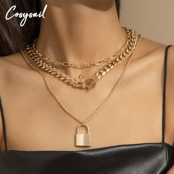 chains cosysail 3pcs/set punk vintage layered padlock pendant necklace for female girl chunky thick cuban link set 2021, Silver
chains cosysail 3pcs/set punk vintage layered padlock pendant necklace for female girl chunky thick cuban link set 2021, Silver