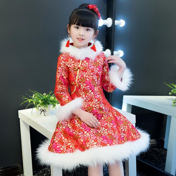 year dress for girls chinese traditional cheongsam winter thick and quilted qipao children clothing ethnic, Red
year dress for girls chinese traditional cheongsam winter thick and quilted qipao children clothing ethnic, Red