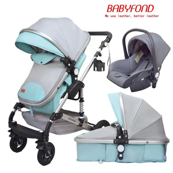 baby stroller 3 in 1 portable travel carriage born luxurious high landscape car babyfond strollers#