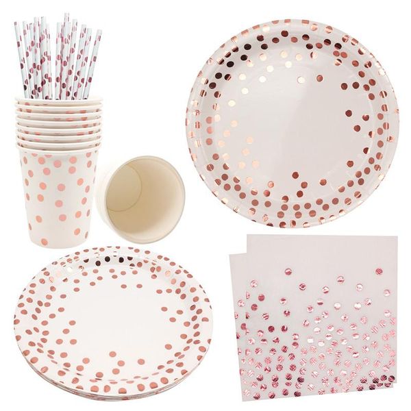 disposable dinnerware rosegold tableware dot paper plates cup napkins kids birthday party decor baby shower wedding festival supplies
disposable dinnerware rosegold tableware dot paper plates cup napkins kids birthday party decor baby shower wedding festival supplies