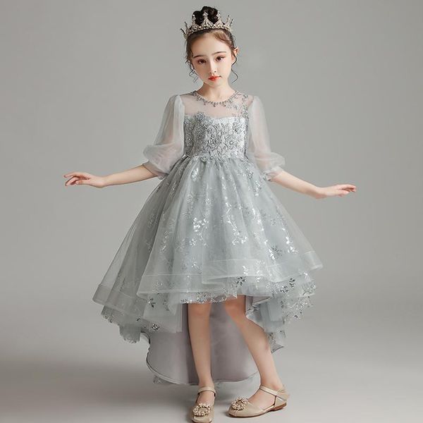 girl's dresses flower girl crystal three quarter pearls o-neck gray princess knee-length tulle embroidery sequined kids party gown h308, Red;yellow
girl's dresses flower girl crystal three quarter pearls o-neck gray princess knee-length tulle embroidery sequined kids party gown h308, Red;yellow