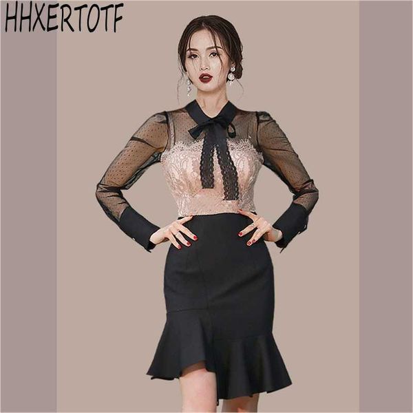 spring fashion women long sleeve lace patchwork ruffles hollow vintage asymmetrical mermaid dress 210531, Black;gray
spring fashion women long sleeve lace patchwork ruffles hollow vintage asymmetrical mermaid dress 210531, Black;gray
