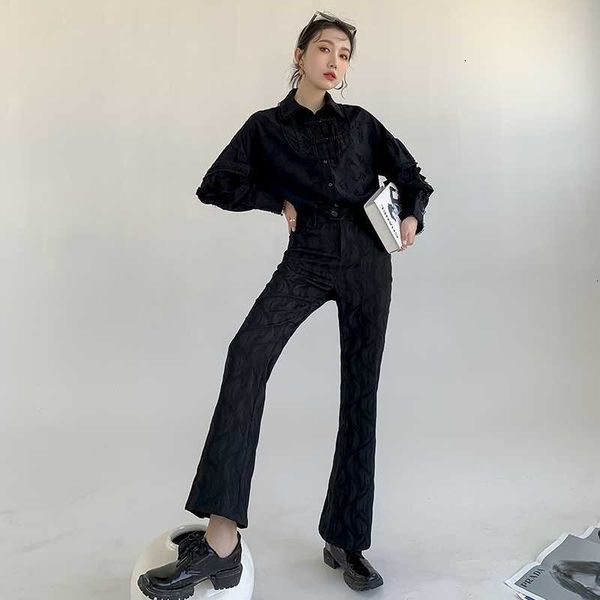 women's pants & capris spring black women high waist trousers ladies texture flare korean fashion aesthetic trendy cloth bq5i, Black;white
women's pants & capris spring black women high waist trousers ladies texture flare korean fashion aesthetic trendy cloth bq5i, Black;white