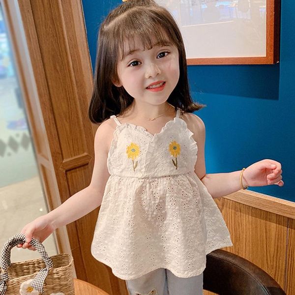 girl's dresses kids girls floral embroidered suspender sweet shirt v-neck white casual vest soft breathable children clothes, Red;yellow
girl's dresses kids girls floral embroidered suspender sweet shirt v-neck white casual vest soft breathable children clothes, Red;yellow