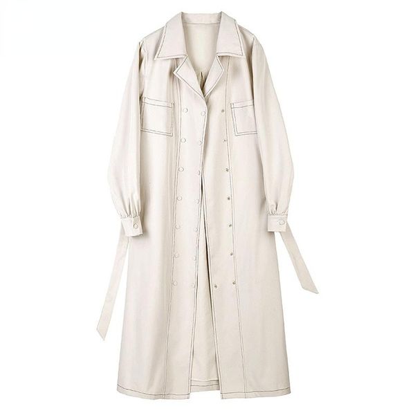women's trench coats women beige belt double breasted long lapel sleeve loose windbreaker fashion spring autumn 2021, Tan;black
women's trench coats women beige belt double breasted long lapel sleeve loose windbreaker fashion spring autumn 2021, Tan;black