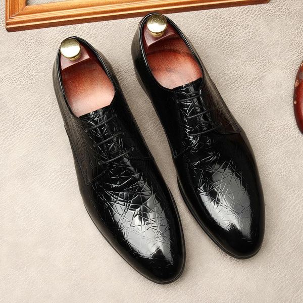 men's formal leather shoes, lace-up european style, high-end wedding wear, cow patent single dress shoes, Black
men's formal leather shoes, lace-up european style, high-end wedding wear, cow patent single dress shoes, Black