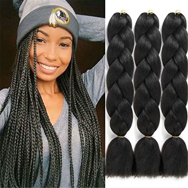 synthetic braiding hair 24in 100g extensions ombre color jumbo braid wholesale twist box braid hair african braids, Black
synthetic braiding hair 24in 100g extensions ombre color jumbo braid wholesale twist box braid hair african braids, Black