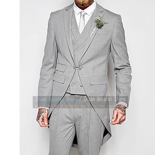 men's suits & blazers est fashion light grey morning for wedding slim fit man groom dress tuxedo blazer vest pants 3 pieces set tailcoa, White;black
men's suits & blazers est fashion light grey morning for wedding slim fit man groom dress tuxedo blazer vest pants 3 pieces set tailcoa, White;black