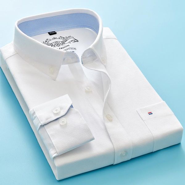 men's casual shirts long sleeve oxford shirt regular-fit button-down collar work male classic brand fashion business clothes, White;black
men's casual shirts long sleeve oxford shirt regular-fit button-down collar work male classic brand fashion business clothes, White;black