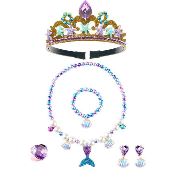 earrings & necklace 6pcs children girl mermaid princess jewelry set party cosplay accessories headband birthday gifts, Silver
earrings & necklace 6pcs children girl mermaid princess jewelry set party cosplay accessories headband birthday gifts, Silver