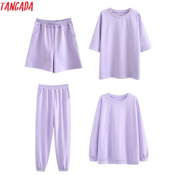 tangada 2021 autumn women terry 95% cotton suit oversized sets o neck hoodies sweatshirt shorts pants suits 6l30, Black
tangada 2021 autumn women terry 95% cotton suit oversized sets o neck hoodies sweatshirt shorts pants suits 6l30, Black