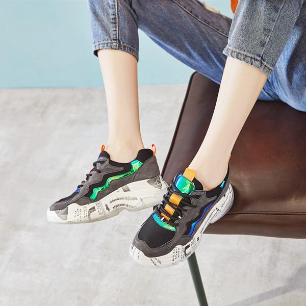sports shoes women's 2021 spring versatile leisure thick soled dad ins net red breathable trendy, Black;white
sports shoes women's 2021 spring versatile leisure thick soled dad ins net red breathable trendy, Black;white