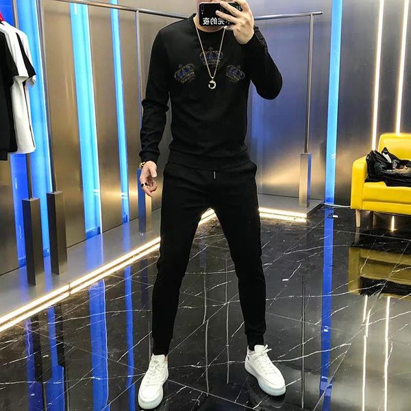 men's tracksuits crown diamond sets hoodie fleece sweatshirt and pants 2-pieces/tracksuit jogging sportswear super size, Gray
men's tracksuits crown diamond sets hoodie fleece sweatshirt and pants 2-pieces/tracksuit jogging sportswear super size, Gray