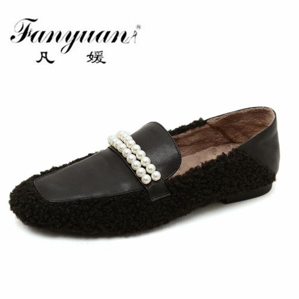 dress shoes fanyuan fashion fur women's loafers made of genuine leather pearl decoration woman heels 2021 fall winter plush, Black
dress shoes fanyuan fashion fur women's loafers made of genuine leather pearl decoration woman heels 2021 fall winter plush, Black