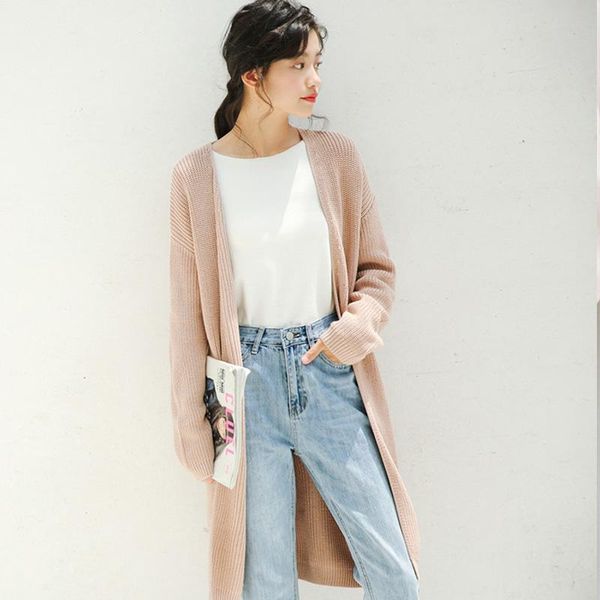 women's sweaters 2021 autumn women solid long sweater casual sweet cardigans for girl, White;black
women's sweaters 2021 autumn women solid long sweater casual sweet cardigans for girl, White;black