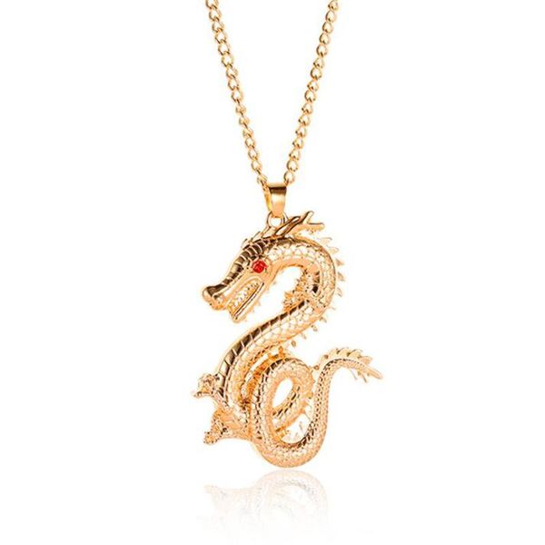 charms chinese dragon pendant necklace exaggerated gold color chain for women egirl ethnic style goth zodiac jewelry necklaces, Silver
charms chinese dragon pendant necklace exaggerated gold color chain for women egirl ethnic style goth zodiac jewelry necklaces, Silver