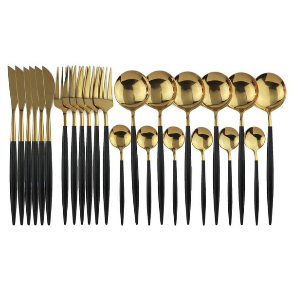 24pcs black gold dinnerware set stainless steel tableware knife fork coffee spoon flatware dishwasher safe cutlery sets
24pcs black gold dinnerware set stainless steel tableware knife fork coffee spoon flatware dishwasher safe cutlery sets