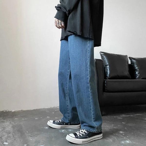 harajuku men's straight jeans korean retro loose wild denim trousers spring and autumn ulzzang chic wide-leg pants streetwear, Blue
harajuku men's straight jeans korean retro loose wild denim trousers spring and autumn ulzzang chic wide-leg pants streetwear, Blue