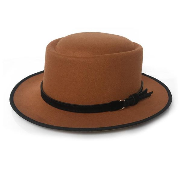 wide brim hats men women punk style british vintage hat panama autumn winter felt men's flat cap old white elegant jazz caps, Blue;gray
wide brim hats men women punk style british vintage hat panama autumn winter felt men's flat cap old white elegant jazz caps, Blue;gray