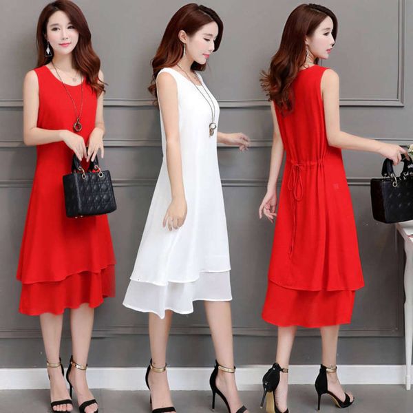 casual dresses dress women clothes summer sleeveless chiffon medium length large sling vest rwwe, Black;gray
casual dresses dress women clothes summer sleeveless chiffon medium length large sling vest rwwe, Black;gray