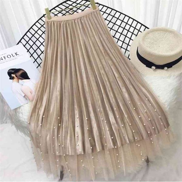 autumn and winter arrial beading mesh stitching velvet pleated skirt faldas largas elegantes available 210527, Black
autumn and winter arrial beading mesh stitching velvet pleated skirt faldas largas elegantes available 210527, Black