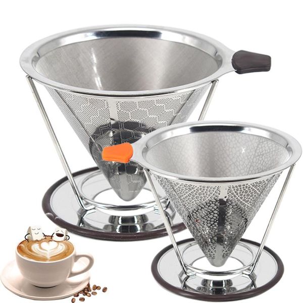 coffee filters reusable filter stainless steel double layer mesh basket brewing holder cone funnel dripper making tools
coffee filters reusable filter stainless steel double layer mesh basket brewing holder cone funnel dripper making tools