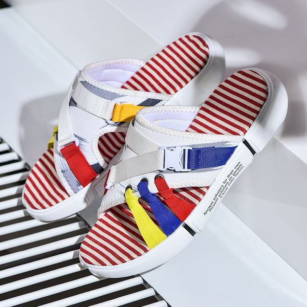 summer colorful stripe men casual slides outdoor men slippers non slip beach flip flops slippers men, Black
summer colorful stripe men casual slides outdoor men slippers non slip beach flip flops slippers men, Black