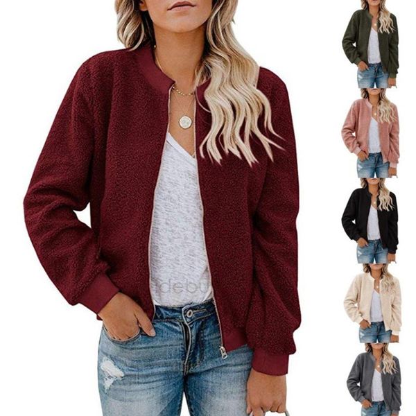 women's jackets vin beauty solid women jacket autumn winter plush fleece zipper coats warm soft overcoat female pocket casual top, Black;brown
women's jackets vin beauty solid women jacket autumn winter plush fleece zipper coats warm soft overcoat female pocket casual top, Black;brown