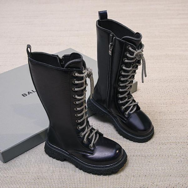 boots girls fashion black children winter waterproof glossy kids side zip autumn versatile high chic pu, Black;grey
boots girls fashion black children winter waterproof glossy kids side zip autumn versatile high chic pu, Black;grey